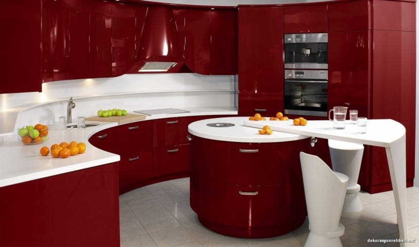 Lüks Kırmızı Beyaz Modern Modelleri